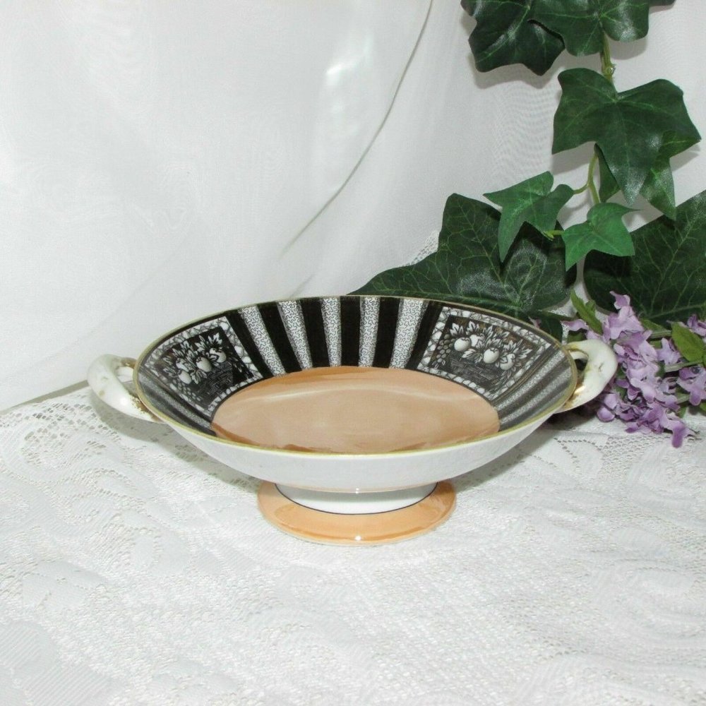 Noritake Antique Footed Compote Fruit Bowl Cottagecore Japan Vintage Centerpiece